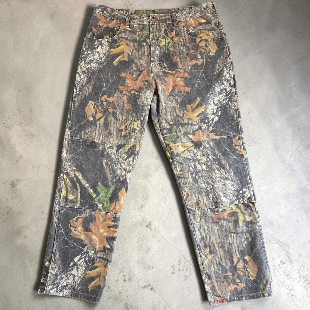 Wrangler Pro Gear Double Knee Camo Jeans 38x32 Vintage Y2K Mossy Oak 97GRIMO